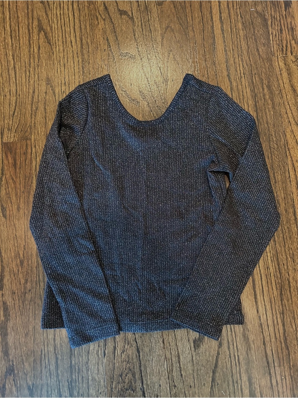 Brand New Hanna Andersson Long Sleeve Skater Tee size 8 black sparkle